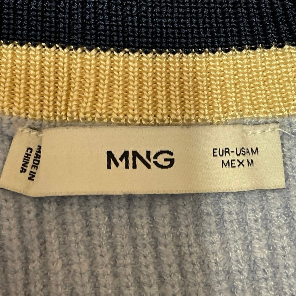MNG Mango Women's Blue Sleeveless Deep V Neck Knit Vest Tank Sweater Top Size M - Picture 4 of 4